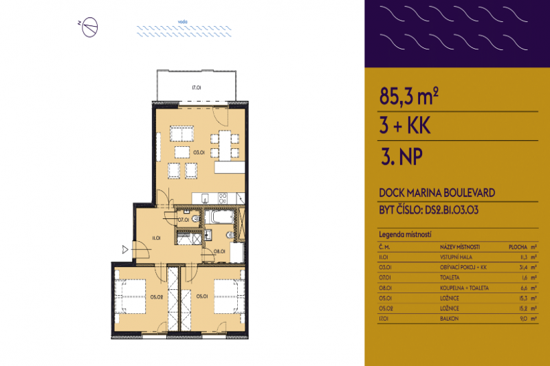 Byt 3+kk, 85m2, DOCK