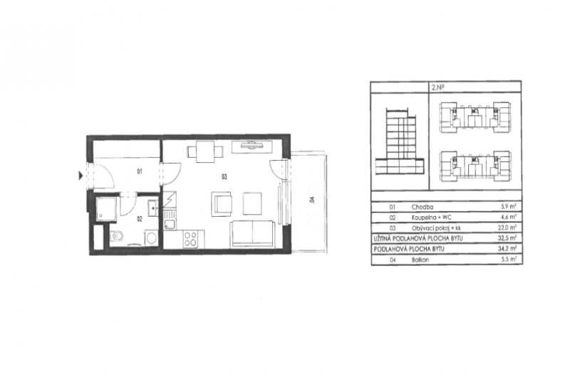 Byt 1+kk, 38m2, Tulipa City