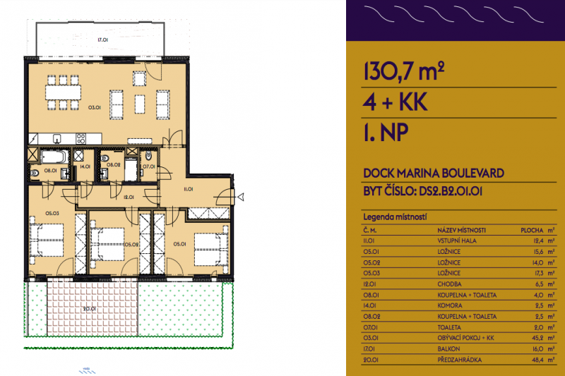 Byt 4+kk, 131m2, DOCK