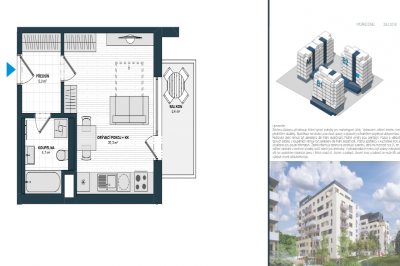 Byt 1+kk, 32m2, Hloubětín