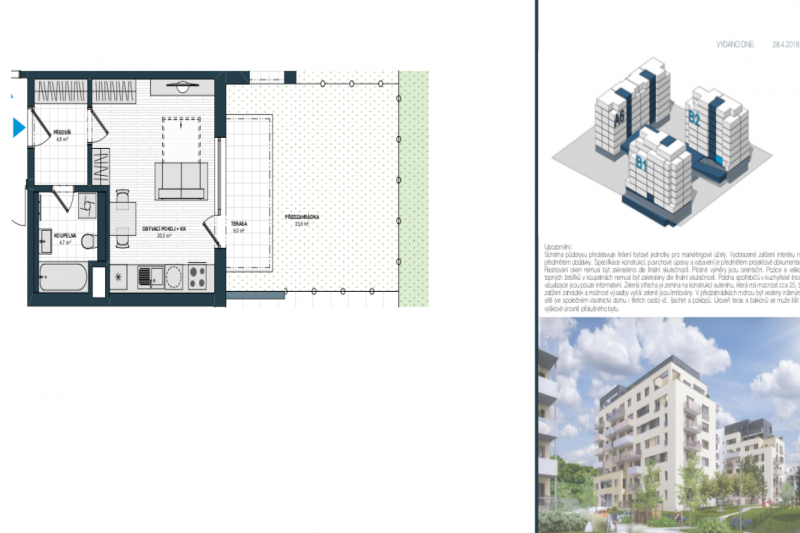 Byt 1+kk, 32m2, Hloubětín