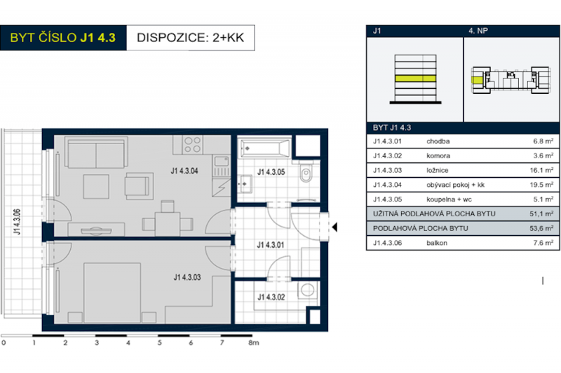 Two-bedroom Apartment 2+kk P