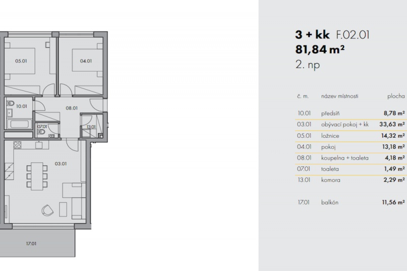 Квартира 3+kk, 82м2, Na Smíchově