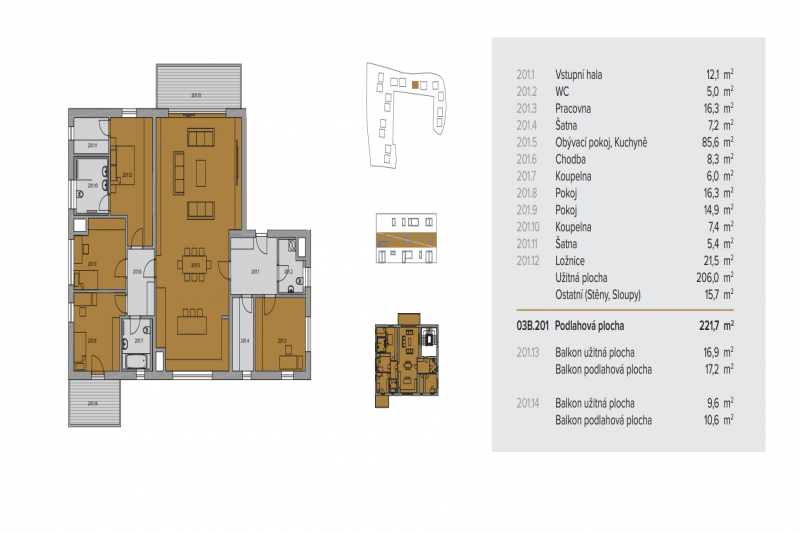 Квартира 5+kk, 222м2, La Crone-Ladronka