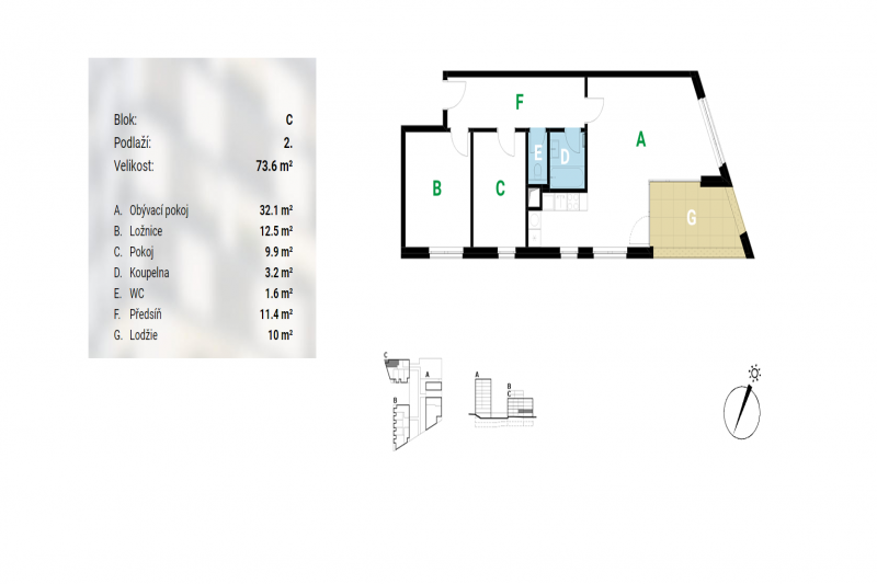 Квартира 3+кк, 76м2, Střížkov