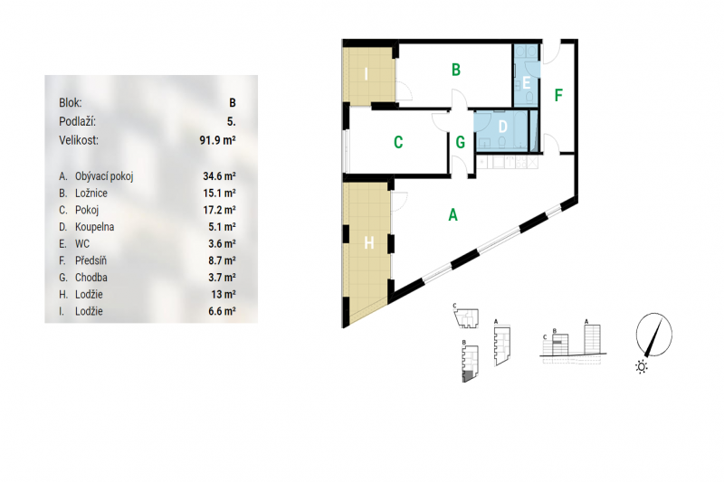 Квартира 3+кк, 92м2, Střížkov